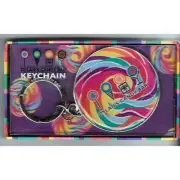 Dylan's Candy Rainbow Whirly Pop Lollipop Round Keychain Fob