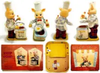 在飛比找Yahoo!奇摩拍賣優惠-MADE IN JAPAN 古早日本絕版鐵皮電動小豬廚師(能