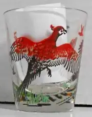 Pheasants Flying Hunting Shot Glass Vintage New