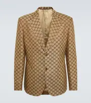 [Gucci] Gucci GG linen-blend blazer AU 90 brown
