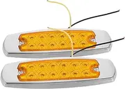 CHICAMPERA 2pcs LED Marker Lights for Trucks Trailers High Brightness Side Lamps Multi Functional Warning Lights for Vehicles Durable Electroplated Finish Easy Installation