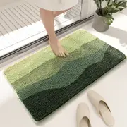GGP Green Bath Mat Super Absorbent, Non Slip Bathroom Floor Mat 50X80Cm