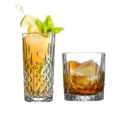 12 Piece Odin Glassware Set Vintage Cut Glass Iced Tea Long Drink Cocktail