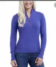 Eddie Bauer Half Zip Pullover Sweater Orient Blue/ Grape Juice Small NWT