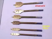 SPADE DRILL BITS TITANIUM COATED- 6pc SET ( 10 TO 25 mm ) - NEW IN PACK.