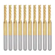 10pcs 2.2mm Titanium Coat Carbide End Mill Engraving CNC Router Bits 1/8" Shank