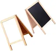 jojofuny 2Pcs Double Sided Erasable Writing Board Freestanding Chalk Board for Educational Drawing Writing Activity Lightweight Wooden Design for Home Use