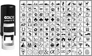 Choose Your Personalized Icon Round Rubber Stamp Self Inking COLOP Mini Stamper 12 mm-Black Ink