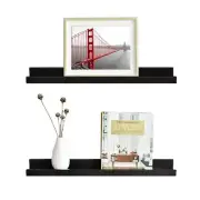 Vista Espresso Wall Shelf Picture Ledge Floating Wall Shelves 24-inch Set of ...