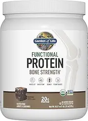 Garden of Life Organic Vegan Protein Powder, 20g Plant Based Protein with Calcium, D3, K2 MK-7 & Magnesium for Bone Strength, Prebiotics & Probiotics for Digestion, Brownie Bites Flavor, 14 Servings