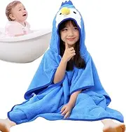 Mirpuytn Toddler Bath Towel,Cotton Kids Hooded Bath Towel - Water Absorption, Breathable Bathrobe for Water Playing Activities Pool Shower Swim