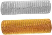 2 Rolls Rolls Decorative Mesh Ribbon for Crafts Wreaths Christmas Tree Wedding and Party Decorations Soft Versatile Craft Ribbon