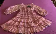 Cynthia Rowley Ella Pink Ruffle Dress medium NWT!