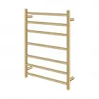 ACA 7 Bars Round Stainless Steel Electric Heated Towel Rack Rail Brushed Gold
