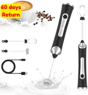 Milk Frother Handheld Electric Whisk USB Rechargeable 3 Gear Drink Mixer Blender