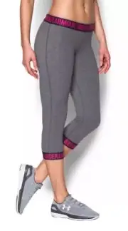 Under Armour WomensCapris Gray Power in Pink 1287130 - 092 Size XL NWT