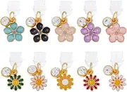 DICOSMETIC Dust Plug Charms Bulk Butterfly Flower Mushroom Astronaut Type-C Charging Port Charm Cell Phone Charm Plug Cover Plastic Dust Plugs with Alloy Enamel Charms USB C Port Cap Protector Pendant