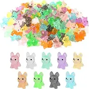 135pcs Luminous Mini Resin Dogs, Cute Miniature Dog Figures Tiny Small Resin Dog Figures Glow in The Dark Mini Resin Animals for Home Miniature Landscape Cake Decoration