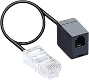RJ45 Ethernet Splitter | 14-Inch RJ45 to RJ11 Converter Cable | 8P4C Male to 6P4C Male Telephone Adapter for Landline Phones, Modems and Fax Machines | Durablle, Easy-Install Phone liine Connector