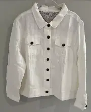 NWT Sundance Catalog White “Meryl Linen Jacket” size PXL $148