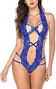 [generic] Women UNDERWEAR SET ，One Piece Lingerie Sexy Lace Bodysuit Deep V Teddy Babydoll Nightgown（ One size fits all）