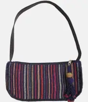 Authentic NWT Roller Rabbit Beaded Stripe Shoulder Bag Navy