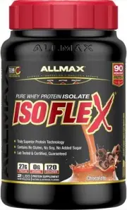 ALLMAX ISOFLEX Whey Protein Isolate, Chocolate - 2 lb - 27 Grams of Protein Per