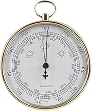 High Precision Alloy Barometer, 3.9in Home Air Pressure Tools with Hanging Loop, Round Dial 1070hPa Air Weather Station, for Hotels, Warehouses, Offices, Laboratories, Museums, Fishing