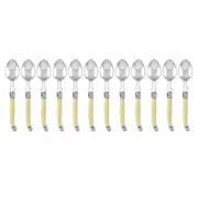 12pc Laguiole Etiquette 22.5cm Stainless Steel Table Spoon Tableware Ivory