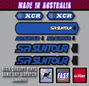 Suntour SR style Fork Stickers Dark Blue Black Decal. set laminated XCR