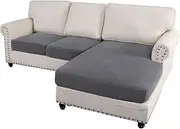 Smarcute Sofa Cover L Shape Couch Sofa Seat Cushion Covers,Sofa Cushion Slipcovers, Couch Cushion Covers for Universal Sofa Slipcover(Seat Only: 1 Chaise + 2 Sofa Cover)