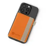 Stick-On Phone Wallet for Back of iPhone or Android Case | 6 Sleeve Orange