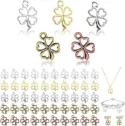 150PCS Lucky Charms, Metal Four Leaf Clover Charms, Mini Four Leaf Clover Pendan