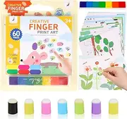 Animal Theme Finger Paint kit Finger Painting Coloring Book and Finger Cot Washable Paint Coloring Paper for Boys Girls Learning Education Activities