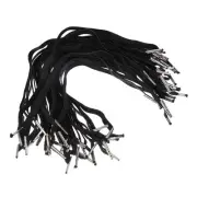 50 Pcs 10 Inch Elastic Barbed Cord 6 mm Loop Stretch Flat String Black