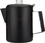 COLETTI Black Bozeman Percolator Coffee Pot — Camping Coffee Pot, Coffee Percolator – America’s Sleekest Percolator – Pure Stainless Steel, NO Aluminum or Plastic (9 Cup)
