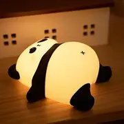Panda Night Light, Cute Animal Squishy Silicone Touch Lamp, Rechargeable Dim Timer LED Nightlight, Nursery Toddler Feeding Room Bedside Decor