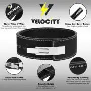 Velocity Lever Power Weight Lifting Dead Lifting Back Support Leather Gym Belt