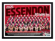 Framed 2025 Essendon Bombers AFL Football Poster - 84cm x 59.5cm x 3.5cm
