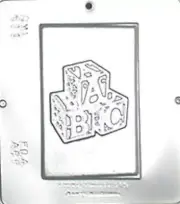 NEW Candy Mold 1 Cavity ABC Baby Blocks Greeting Card Chocolate Plaster Clay