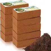 Pack of 10 Organic Coco Coir Bricks - Compressed Coco Peat Coconut Fiber Substra