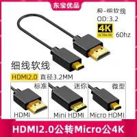 在飛比找蝦皮購物優惠-正品宏發HDMI線mini超細2.0版4K60p高清極細Mi