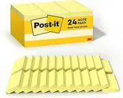 Post-it Notes Value Pack, 1-1/2 x 2-Inches, Canary Yellow, 24-Pads/Pack