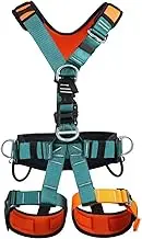 Climbing harness with thicken mesh pad,full body safety harness for high-altitude working,caving,rapelling,adjustable safety belt with D-rings,personal seat belt,fall arrest harness
