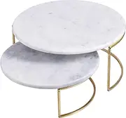 Davis & Waddell Nuvolo Round Marble Cake Stand (Set of 2)