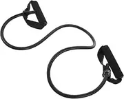 TOYANDONA 1Pc Elastic Resistance Bands with Handles Premium Natural Yoga Pull Rope Exercise Cords for Strength Training and Warm Ups for Home Gym Workouts Black