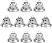Homoyoyo 20PCS Small Silver Jingle Bells Christmas Tree Decorations Metal Bell Ornaments for DIY Crafts Holiday Decor Party Accessories Cheerful Sound