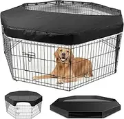 Abizarch Dog Cage Top Cover 24 Inch Heavy Duty Dog Cage Protective Cover Waterproof Sunproof Pet Kennel Top Cover Breathable Mesh Dog Cage Top Cover for Outdoor Indoor(Black half web)