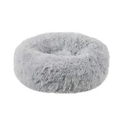 Plush Donut Faux Fur Calming Pet Nest - Grey - M