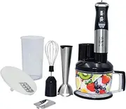 Handheld Blender, Stainless Steel Hand Stick Blender 700W, 6-in-1 Whisk, Masher, Chopper & Blender, with Turbo Mode, Stick Blender Emulsifier for Kitchen for Soup, Smoothie, Puree